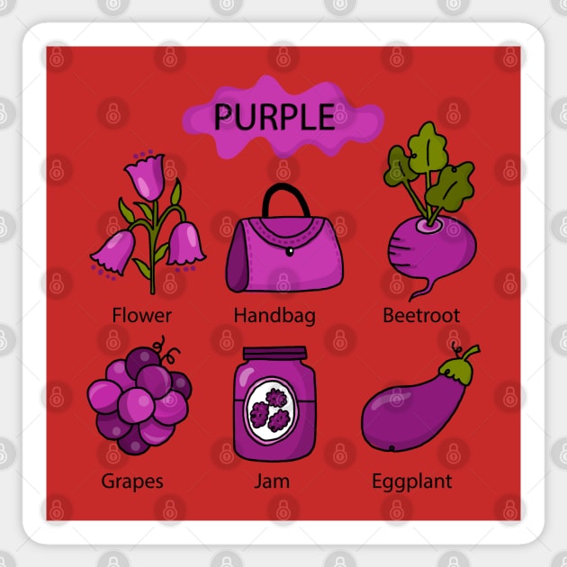 Purple Color Sticker by Mako Design 